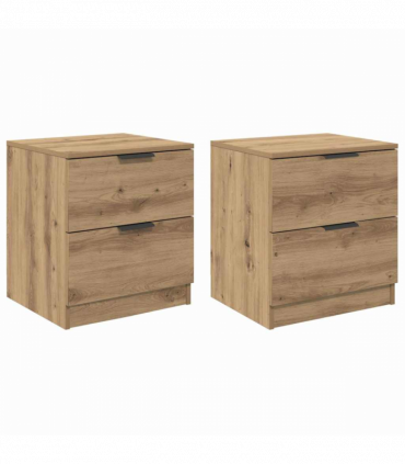 vidaXL Bedside Cabinet with Drawer 2 pcs Artisan oak 45 x 39 x 50 cm