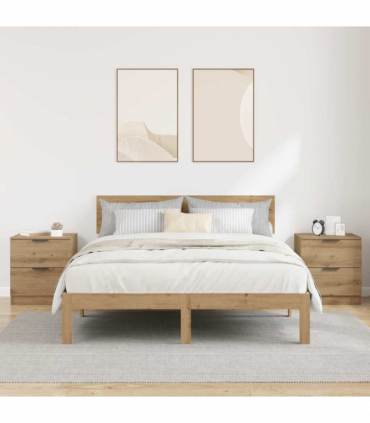 vidaXL Bedside Cabinet with Drawer 2 pcs Artisan oak 45 x 39 x 50 cm