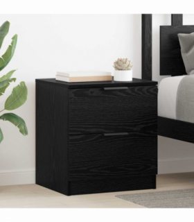vidaXL Bedside Cabinet 2 pcs Black oak 45 x 39 x 50 cm Engineered wood
