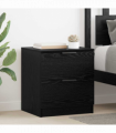 vidaXL Bedside Cabinet 2 pcs Black oak 45 x 39 x 50 cm Engineered wood