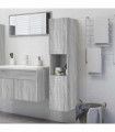 vidaXL Bathroom Cabinet Grey Sonoma 30x30x130 cm Engineered Wood