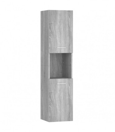 vidaXL Bathroom Cabinet Grey Sonoma 30x30x130 cm Engineered Wood