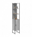 vidaXL Bathroom Cabinet Grey Sonoma 33x33x185.5 cm Engineered Wood