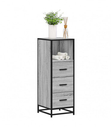 vidaXL Bathroom Cabinet Grey Sonoma 35x37.5x100 cm Engineered Wood