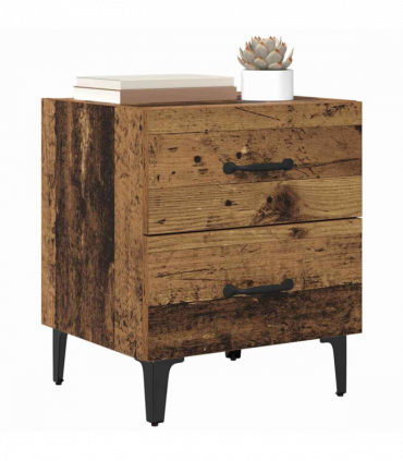 vidaXL Bed Cabinet 2 pcs Old wood 40 x 35 x 47.5 cm Engineered wood