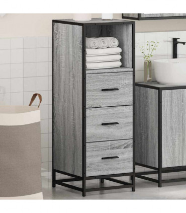 vidaXL Bathroom Cabinet Grey Sonoma 35x37.5x100 cm Engineered Wood