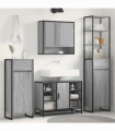 vidaXL Bathroom Cabinet Grey Sonoma 40 x 30 x 100 cm Engineered Wood