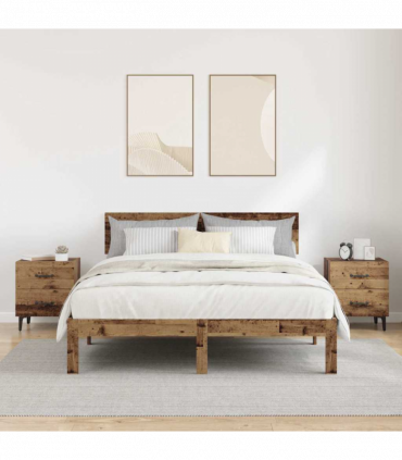 vidaXL Bed Cabinet 2 pcs Old wood 40 x 35 x 47.5 cm Engineered wood