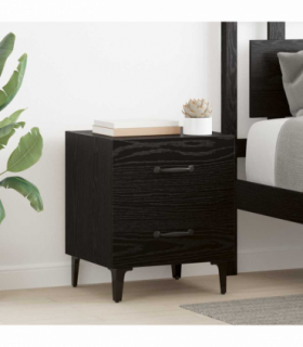 vidaXL Bed Cabinet Black oak 40 x 35 x 47.5 cm Engineered wood