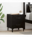 vidaXL Bed Cabinet Black oak 40 x 35 x 47.5 cm Engineered wood