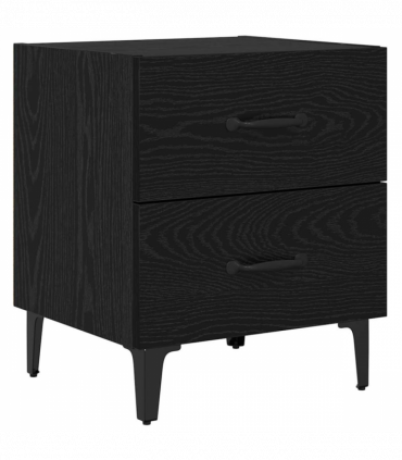vidaXL Bed Cabinet Black oak 40 x 35 x 47.5 cm Engineered wood
