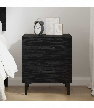 vidaXL Bed Cabinet Black oak 40 x 35 x 47.5 cm Engineered wood