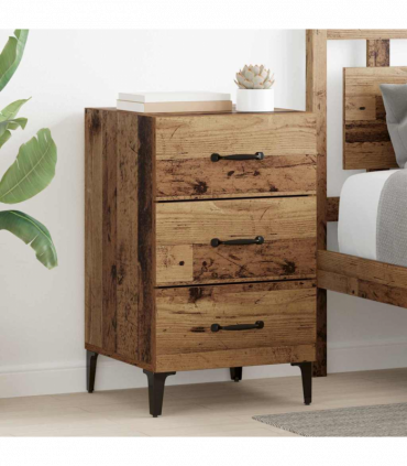 vidaXL Bedside Cabinet Old wood 40 x 40 x 66 cm Engineered wood