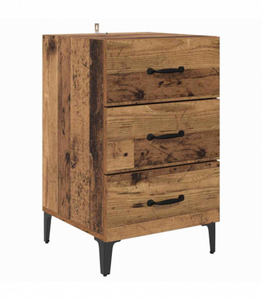 vidaXL Bedside Cabinet Old wood 40 x 40 x 66 cm Engineered wood