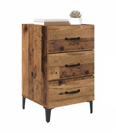 vidaXL Bedside Cabinet Old wood 40 x 40 x 66 cm Engineered wood