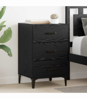 vidaXL Bedside Cabinet Black oak 40 x 40 x 66 cm Engineered wood