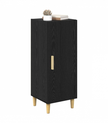 vidaXL Sideboard Black oak 34.5 x 34 x 90 cm Engineered wood