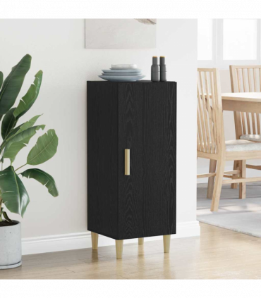 vidaXL Sideboard Black oak 34.5 x 34 x 90 cm Engineered wood