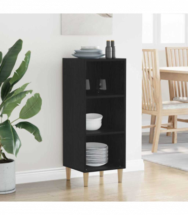 vidaXL Sideboard Black oak 32.5 x 34.5 x 90 cm Engineered wood