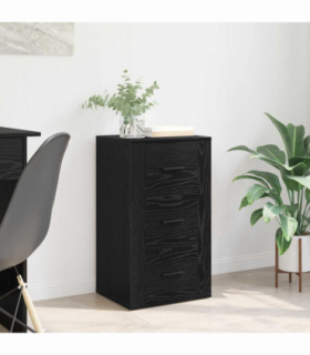 vidaXL Sideboard with Drawer Black oak 40 x 33 x 70 cm Engineered wood