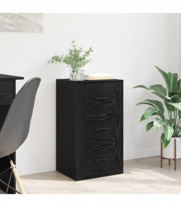 vidaXL Sideboard with Drawer Black oak 40 x 33 x 70 cm Engineered wood