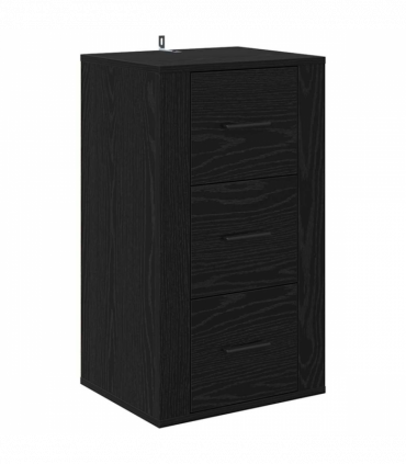 vidaXL Sideboard with Drawer Black oak 40 x 33 x 70 cm Engineered wood