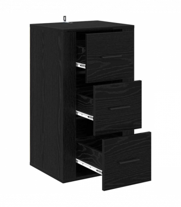 vidaXL Sideboard with Drawer Black oak 40 x 33 x 70 cm Engineered wood