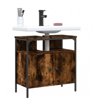 vidaXL Bathroom Sink Cabinet Smoked Oak 60x30x60 cm Engineered Wood