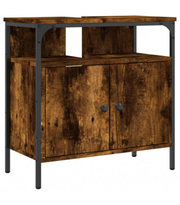 vidaXL Bathroom Sink Cabinet Smoked Oak 60x30x60 cm Engineered Wood