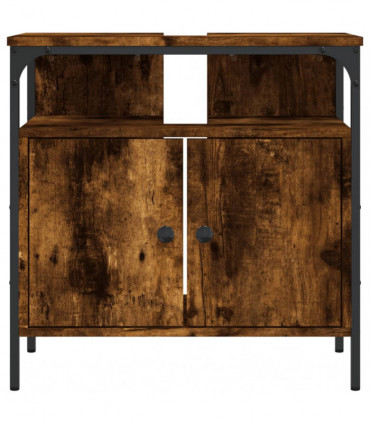 vidaXL Bathroom Sink Cabinet Smoked Oak 60x30x60 cm Engineered Wood