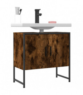 vidaXL Bathroom Sink Cabinet Smoked Oak 60x33x60 cm Engineered Wood