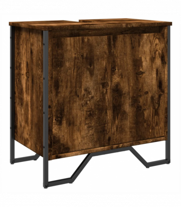 vidaXL Bathroom Sink Cabinet Smoked Oak 60x35x60 cm Engineered Wood