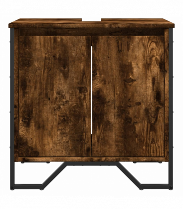 vidaXL Bathroom Sink Cabinet Smoked Oak 60x35x60 cm Engineered Wood