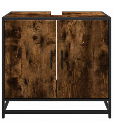 vidaXL Bathroom Sink Cabinet Smoked Oak 65x33x60 cm Engineered Wood