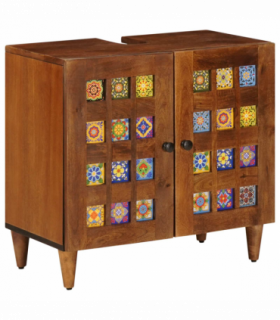 vidaXL Bathroom Sink Cabinet with Storage Walnut 62 x 33 x 58 cm