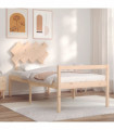 vidaXL Bed Frame with Headboard Single Solid Wood