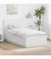 vidaXL Bed Frame with Headboard White 100 x 200 cm Engineered Wood