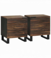vidaXL Bedside Cabinet 2 pcs Walnut 40 x 33 x 46 cm Solid mango wood