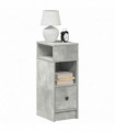 vidaXL Bedside Cabinet with Drawer Concrete Grey 25x31x66 cm