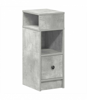 vidaXL Bedside Cabinet with Drawer Concrete Grey 25x31x66 cm