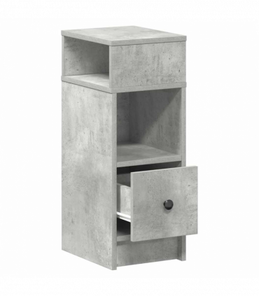 vidaXL Bedside Cabinet with Drawer Concrete Grey 25x31x66 cm