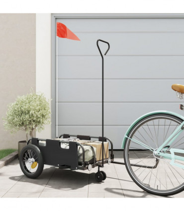 vidaXL Bike Trailer Black Oxford Fabric and Iron
