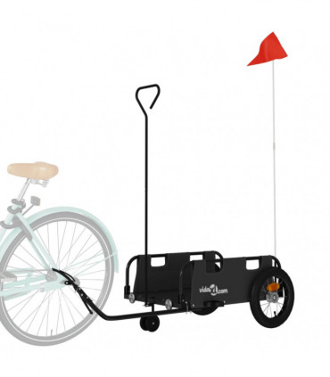vidaXL Bike Trailer Black Oxford Fabric and Iron