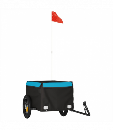 vidaXL Bike Trailer Black and Blue 30 kg Iron
