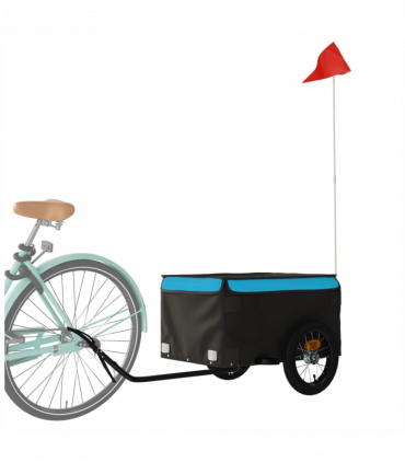 vidaXL Bike Trailer Black and Blue 30 kg Iron