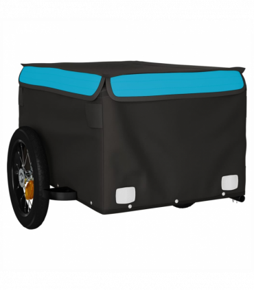 vidaXL Bike Trailer Black and Blue 30 kg Iron