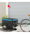 vidaXL Bike Trailer Black and Blue 30 kg Iron