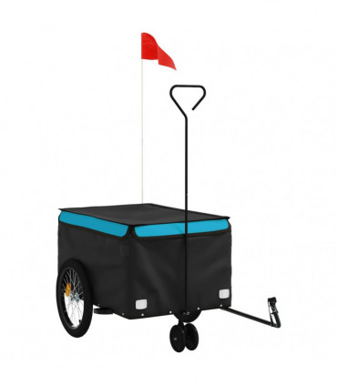 vidaXL Bike Trailer Black and Blue 30 kg Iron