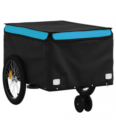 vidaXL Bike Trailer Black and Blue 30 kg Iron