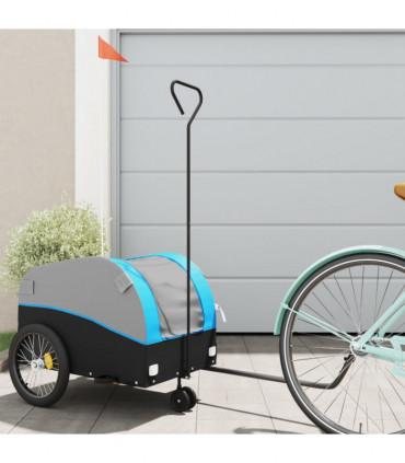 vidaXL Bike Trailer Black and Blue 30 kg Iron